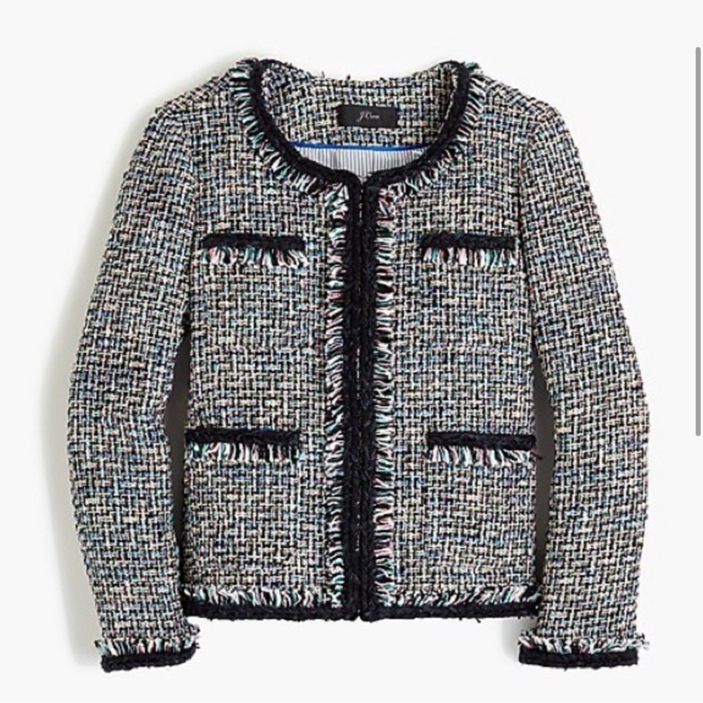 NWT.JCrew Lady jacket in multicolor metallic tweed - Picture 2 of 6